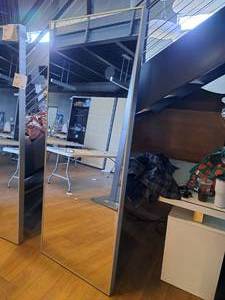 lot 262 image: Metal Framed Wall Mirror 30-34x77-14