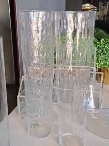 lot 1193 image: Lot of (2) 27-12 Glass Table Vases (Clear)