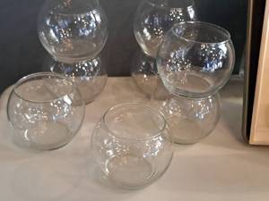lot 1507 image: Lot of (8) Clear Glass Candleholders 4x5