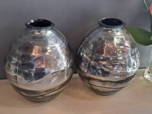 lot 1518 image: Lot of (2) 13 Decorative Glass Vases