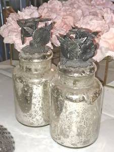 lot 1561 image: Lot of (2) 11 Decorative Glass Jars with Lids