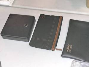 lot 1565 image: (2) Money Bags and (1) Metal Lock Box with Key