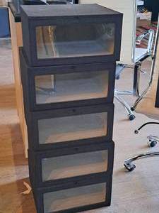 lot 1577 image: Lot of (5) Display Boxes with Flip-Down See-Through Front Door 15x16x8