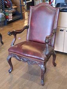lot 298 image: WoodLeather Living Room Arm Chair