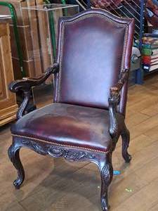 lot 299 image: WoodLeather Living Room Arm Chair