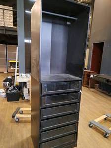 lot 160 image: Storage Cabinet with Hanger Rod 6-drawer