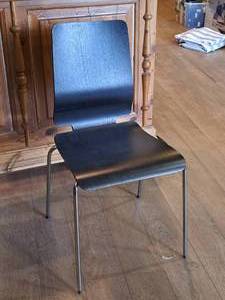 lot 297 image: Lot of (3) Stackable Conference Chairs (Black)