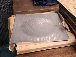 lot 1002 image: Lot of (12) 12 Plastic Square Chargers by 10 Strawberry Street (Silver)