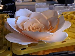 lot 1575 image: Lot of (5) 20 Paper Flower Dcor