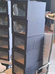 lot 1579 image: Lot of (5) Display Boxes with Flip-Down See-Through Front Door 11x15x8
