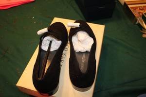lot 15 image: Stuart Weitzman Womens Black Suede Loafers Size 8.5