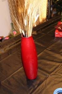 lot 36 image: Red Ceramic Vase by Pier 1, Made in Germany