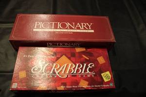 lot 39 image: Pictionary Second Edition and Scrabble Crossword Game Bundle