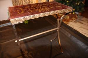lot 44 image: Decorative Side Table with Ornate Design