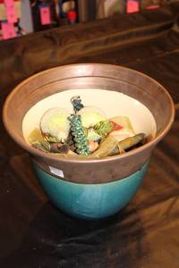 lot 54 image: Large Ceramic Planter with Decorative Fillers