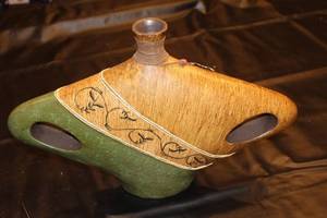 lot 70 image: Large Handcrafted Decorative Vase with Rustic Finish