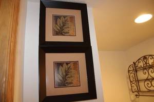 lot 150 image: Set of 2 Framed Leaf Print Wall Art