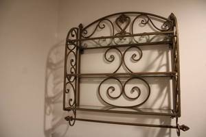 lot 151 image: Wall Mounted Metal Shelf with Scroll Design