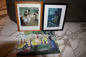 lot 182 image: Set of 3 Framed Art Prints Impressionist and Cubist Styles