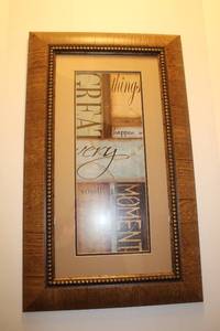 lot 213 image: Framed Inspirational Wall Art with Text Design