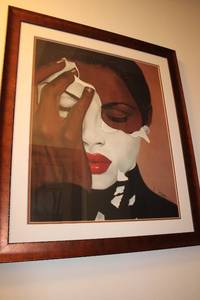 lot 214 image: Framed Artwork by H. Leroy with Brown Frame