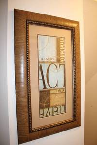 lot 215 image: Framed Inspirational Wall Art with Brown Wooden Frame