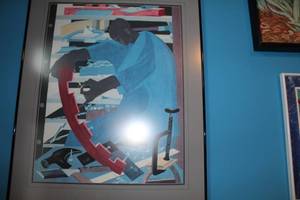 lot 227 image: Jacob Lawrence 1971 Framed Art Print of Man With Tools