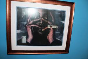 lot 237 image: Framed Portrait Artwork by A. Olabemi