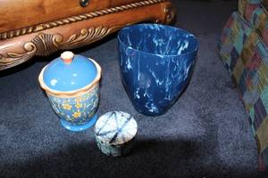 lot 264 image: Collection of 3 Decorative Ceramic and Marble Vases