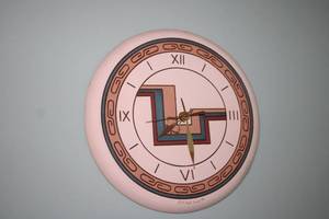 lot 300 image: Michael Lewis Signed 1992 Southwest Style Wall Clock
