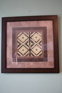 lot 303 image: Framed Geometric Art Print Signed by Artist