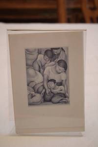 lot 314 image: Vintage Charcoal Drawing of Sleeping Children