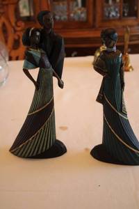 lot 342 image: Pair of Mahogany Princess Figurines by Enesco