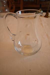 lot 343 image: Clear Glass Pitcher with Elegant Design