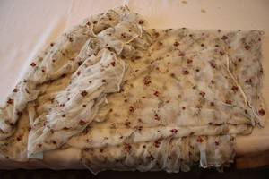 lot 351 image: Floral Embroidered Sheer Fabric Yardage