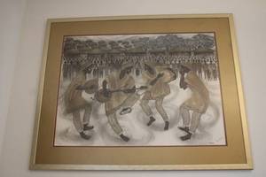 lot 357 image: Framed Limited Edition Artwork by Sam Bentil - Traditional Dance Scene