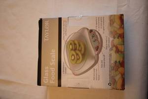 lot 385 image: Taylor Glass Food Scale with 11 lb Capacity and 0.1 oz Increments