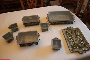 lot 388 image: Set of 8 Jamison Handmade Covered Dishes and Trays