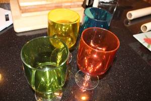lot 436 image: Set of 4 Colorful Vintage Glass Goblets