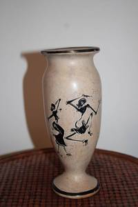 lot 448 image: Vintage Art Vase with Stylized Dancer Motif