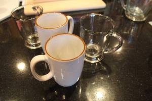 lot 459 image: Set of 4 Thomas OBrien Ceramic and Glass Mugs