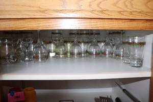lot 463 image: Set of 24 Holiday-Themed Glasses Including Wine and Tumblers
