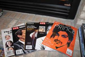 lot 493 image: Collection of 6 Commemorative Magazines Featuring Icons Like Prince, Martin Luther King Jr., and Aretha Franklin
