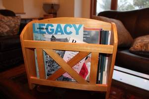 lot 501 image: Wooden Magazine Holder with Multiple Slots