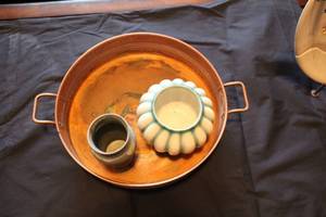 lot 511 image: Decorative Ceramic and Stoneware Vases with Copper Tray