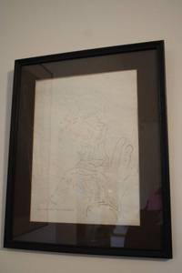 lot 530 image: Framed Sketch of John Coltrane - Newport Jazz Festival 1965