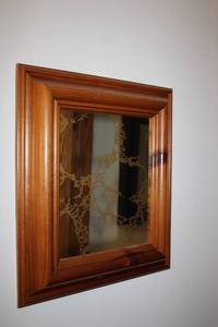 lot 557 image: Vintage Wood-Framed Decorative Mirror with Gold Accents