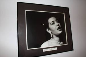 lot 563 image: Framed Billie Holiday Black and White Portrait