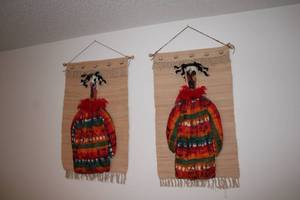 lot 564 image: Pair of African Inspired Wall Hangings with Mask Design