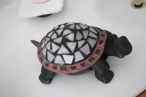 lot 601 image: Mosaic Turtle Figurine with Patterned Shell